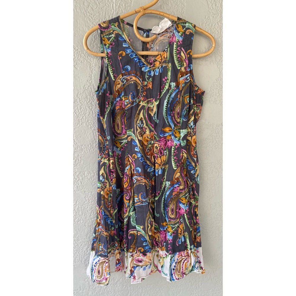Cino Paisley Cotton Sleeveless Dress
